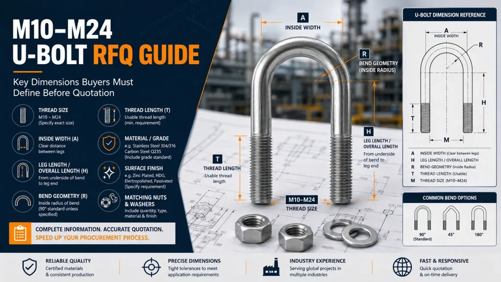 Which M10–M24 U-Bolt Measurements Must Buyers Send Before an RFQ?